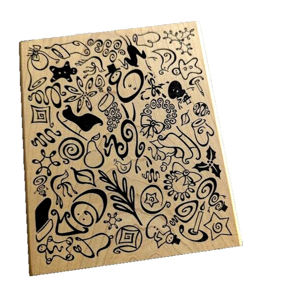 JudiKins Christmas Holiday Background Winter 2399J Rubber Stamp Wood #A17 - Picture 4 of 4